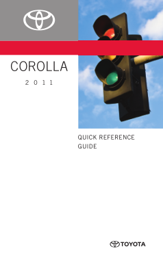 2011 Toyota Corolla Quick Reference Guide